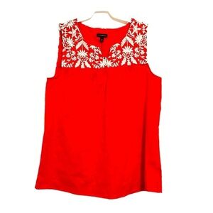 2/$30 Talbots - Floral Embroidered Sleeveless Top